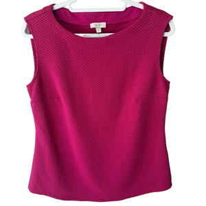 Laura Petites Women’s M Fitted Pink Sleeveless Tank TopY2K Retro Textured